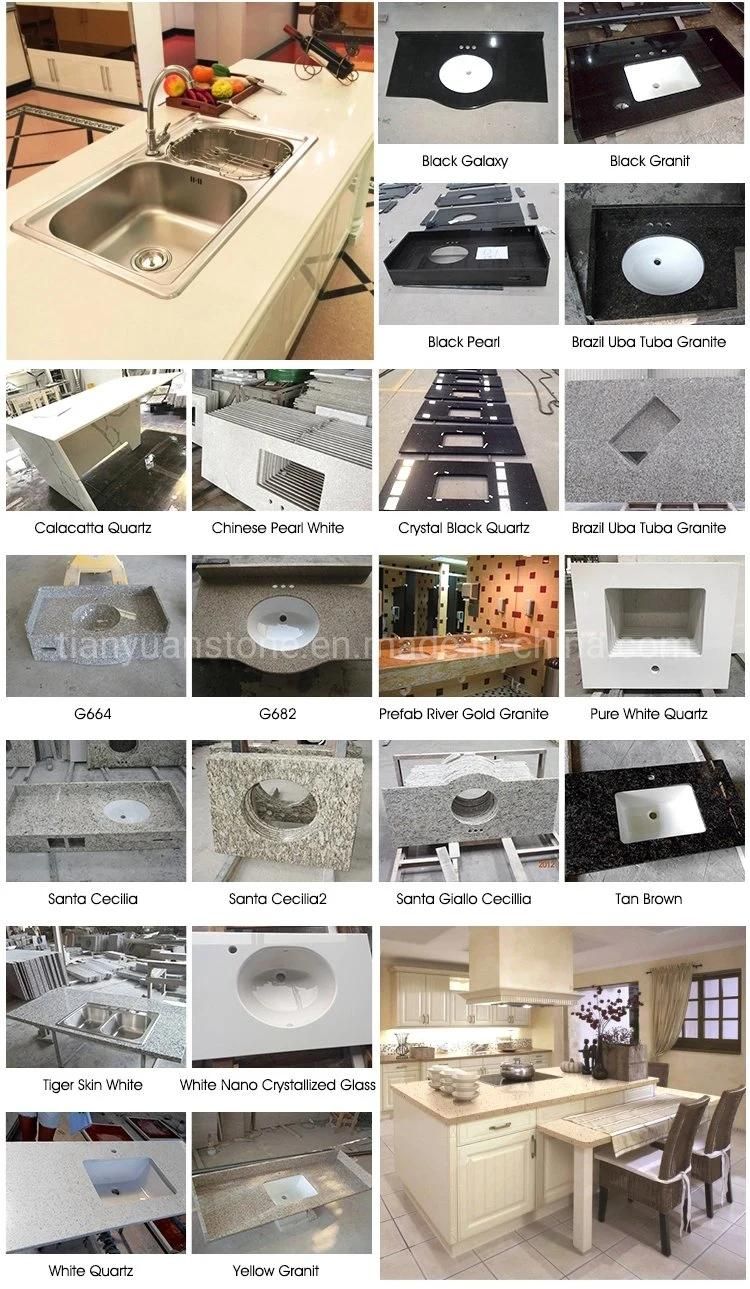 Custom Prefab Imperial Gold Yellow Granite Bathroom Kitchen Countertops