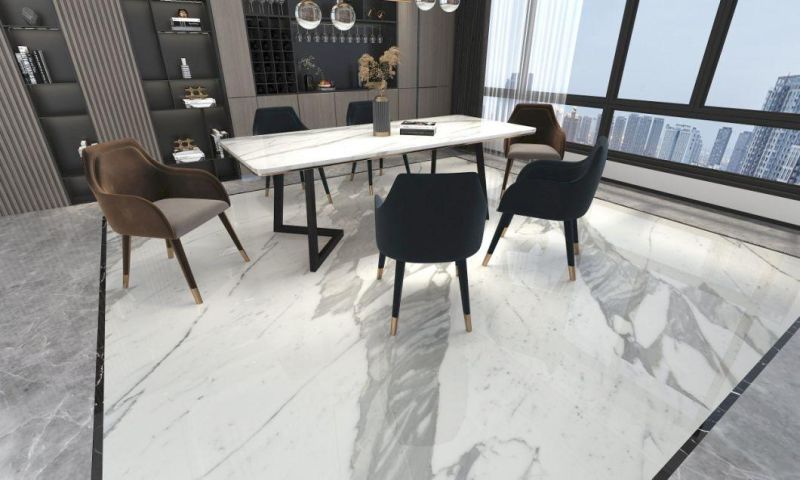 Whtie Calacatta Natural Italian Marble Table Background Flooring
