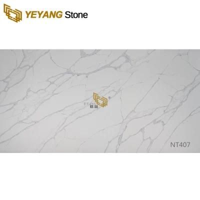 Artificial Countertop Calacatta Quartz Slabs Supplier for Kitchenbathroom/Countertop Wholesale