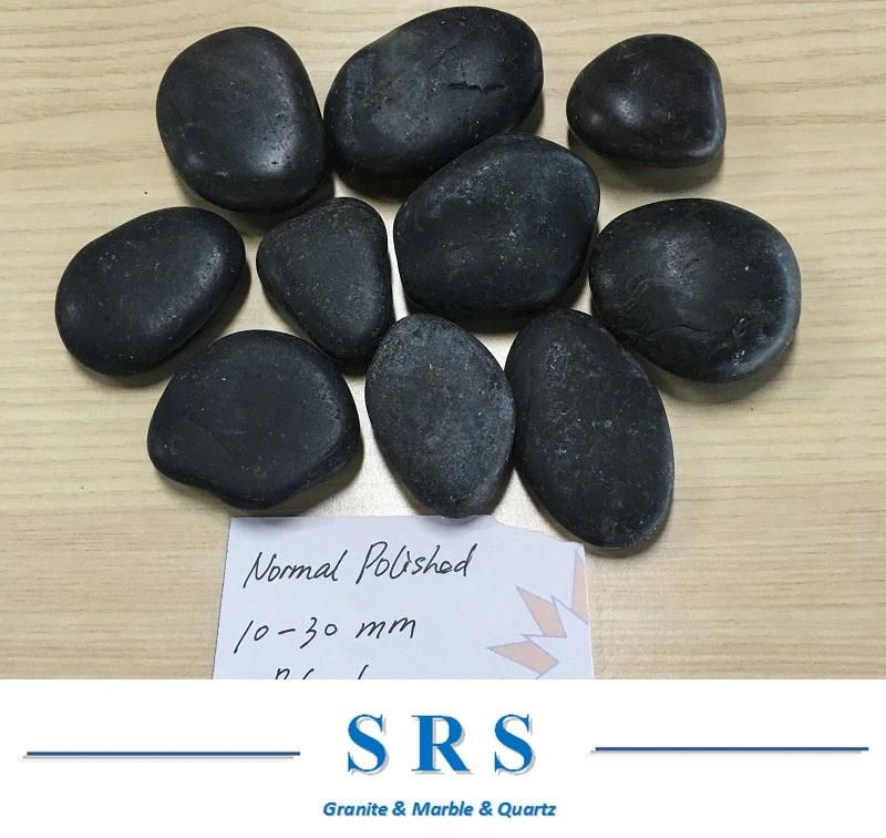 Laying Loose Polished White Black Yellow River Pebbles Cobblestone for Landscape Project Decoration and Pavement/Pebble on Mesh Stonetile