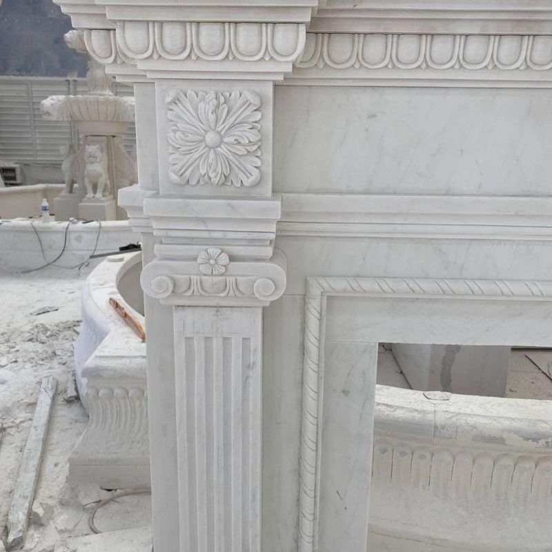Hand Carved Factory Price Marble Stone Fireplace Fireplace Surround Decoration