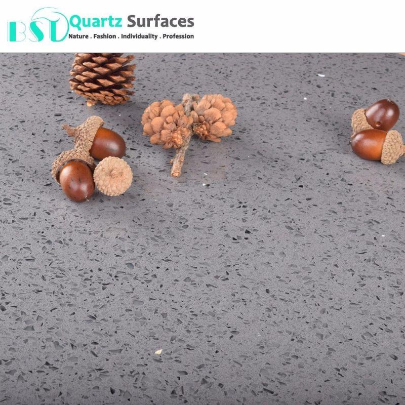 Twinkle Grey Mirror Artificial Quartz Countertop for Kitchen