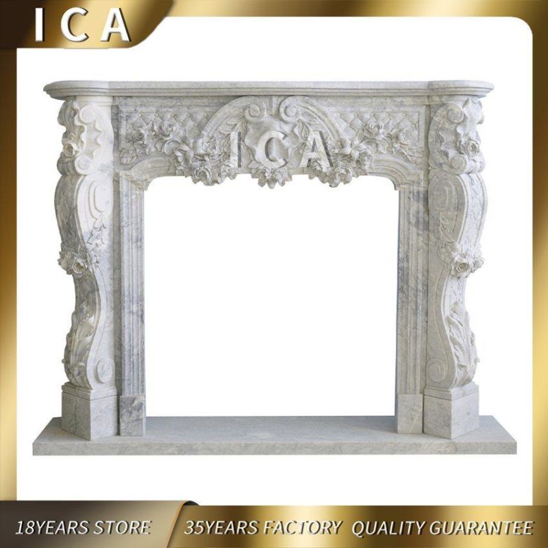 Decorative Natural White Marble Fireplace Marble Stone Fireplace