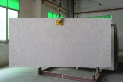 China Misty Grey Marble Look Engineered Artificial Kitchen Countertops Man Made Quartz Stone