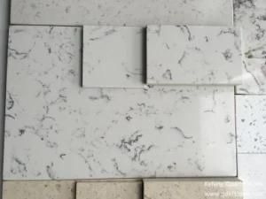 Carara Marble Prefab Bullnose Edge Kitchen Island Tops Engineered Quartz Stone