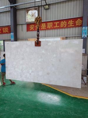 Backlit White Crystal Quartz Semi Precious Stone Slabs Interior Wall/Tiles