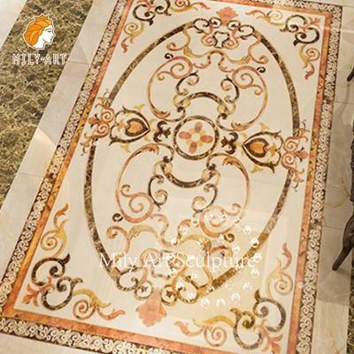 Luxury Modern Floor Square Marble Medallion Waterjet Tiles