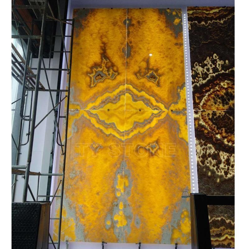 Orange Onyx Marble Slab for Background Wall