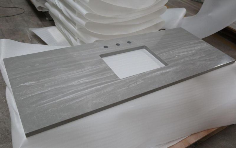 Marble Color Solid Surface Countertops Bathroom Worktops Concrete Vantiy