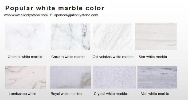 Natural Crystal White Marble Flooring Wall for Bathroom Tile