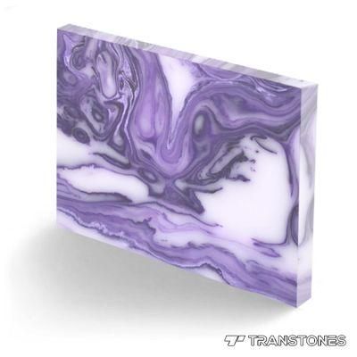 Transtones Purple Alabaster Faux Big Slab Onyx Kitchen Table Top