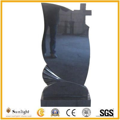 Natural Stone Black Granite Tombstone SL 11 for Cremetery Garden