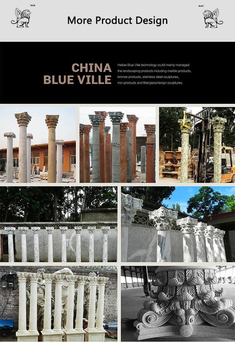 Natural Stone Nero Margiua Black Marquina Marble Roman Pillar Column