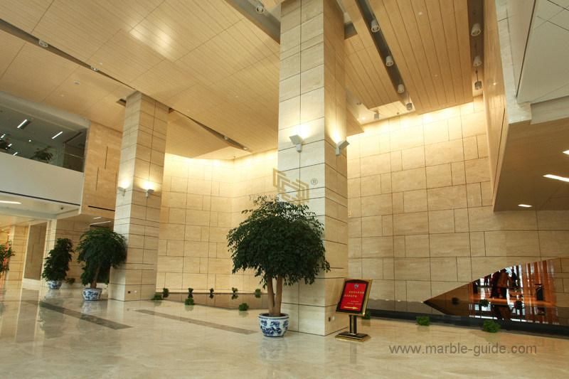 Roman Beige Travertine Polished Tiles for Commerical Projects/Wall/Flooring/Hotel