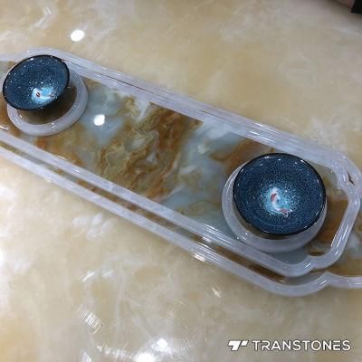 Translucent Column Alabaster Different Color Pattern Counter for Home Decors