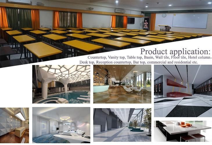 India Market Pure White Artificial Stone Modified Acrylic Slab for Kitchen Countertops