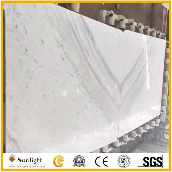 Polished Natural White Volakas Marble Slabs for Kitchen Bathroom Floor