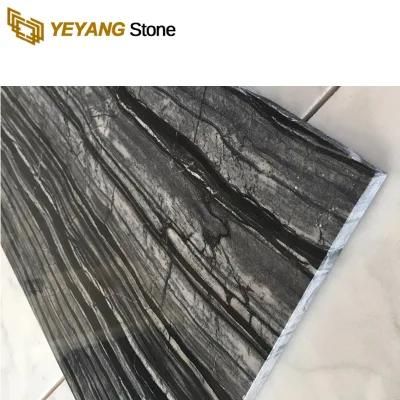 Polished Black Wooden Marble Tiles Black Forest Marble Dining Table