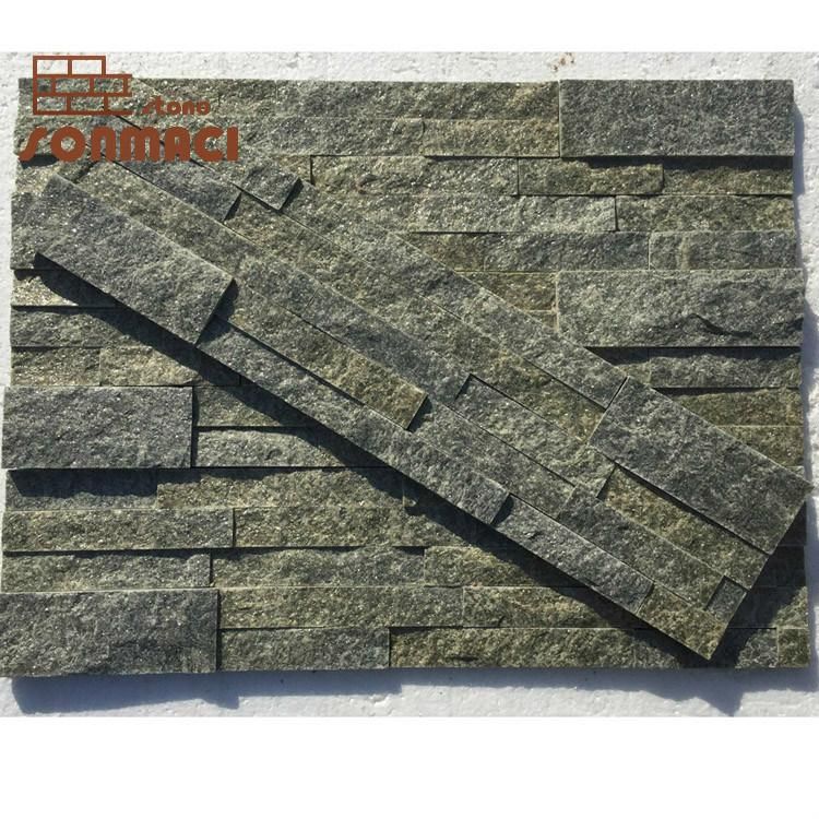 Black Quartz Rough Edge Stacked Stone Veneers