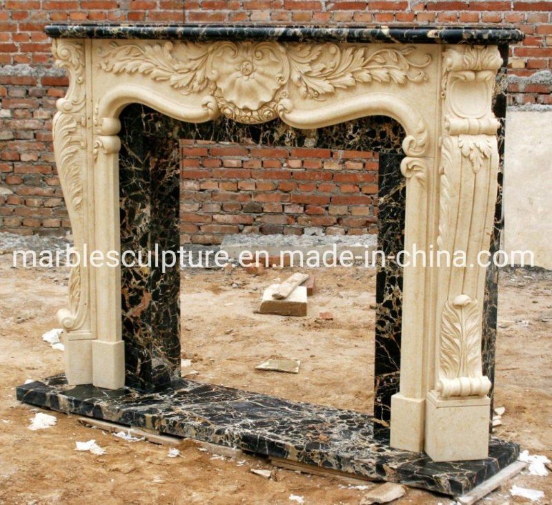 New Classic European Style Marble Fireplace for Indoor Decoration (SYMF-075)