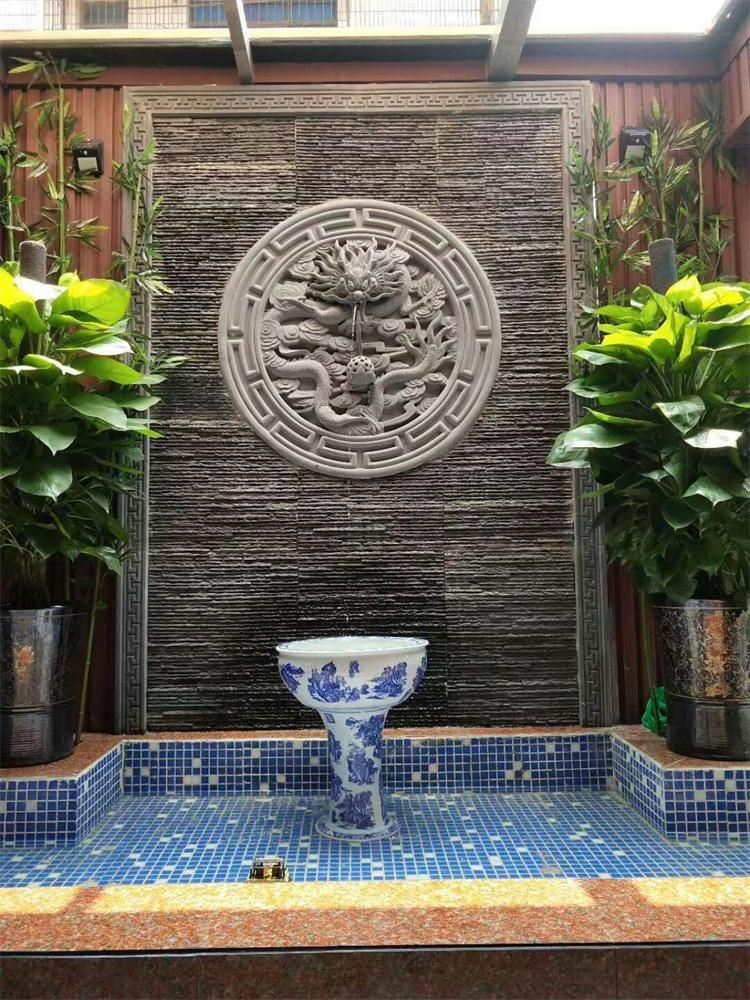 Exterior or Interior Wall Culture Stone Tile Panels Black Slate Waterfall Veneer