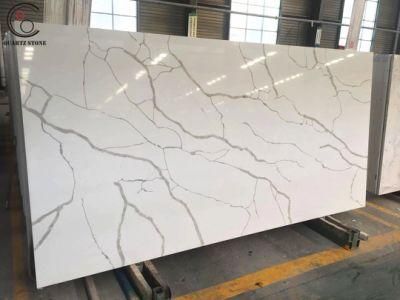 Kitchen Countertop Material Artificial Calacatta White Quartz Slab Price