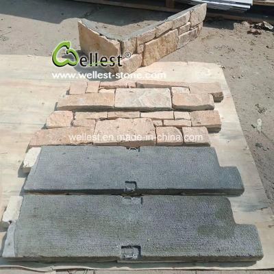 Beige Limestone Stacked Stone Wall Panels Veneer