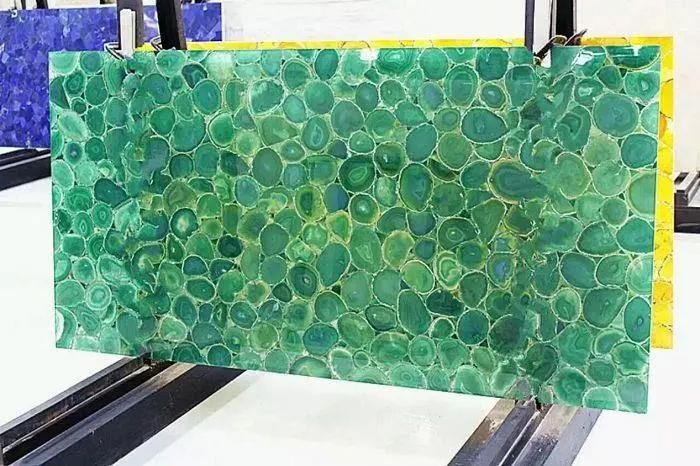 Gemstone Backlit Slab Green Agate Translucent Onyx Glass Panel Wall Decor