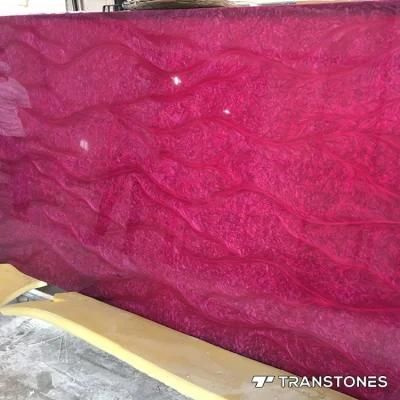 Polished Translucent Customized Pink Alabaster Wall Panel