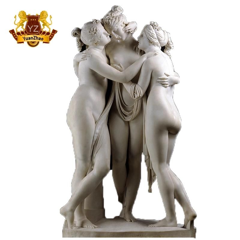 Garden Decoration Life Size White Marble Nude Figure Woman Sculpture for Sale