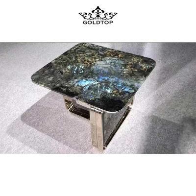 Wholesale Natura Stonel Jade Blue Labradorite Granite/Lemurian Blue Granite Slab Luxury Tabletop