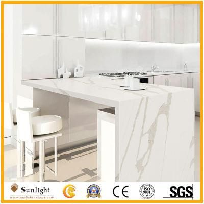 Customize Cheap Calacatta White Quartz Stone Countertop for Kitchen &amp; Bathroom