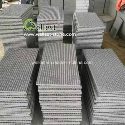 Hainan Black Feature Wall Basalt Grooved Line on Surface