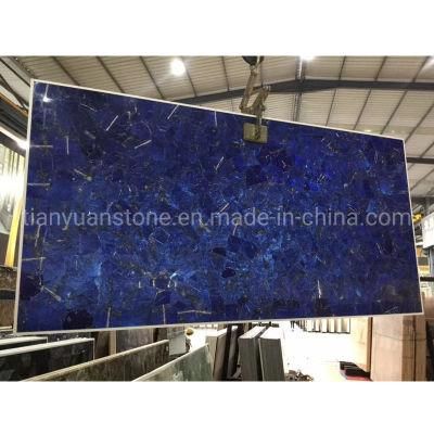Natural Blue Agate Quartzite Crystal Semi Precious Stone Gmestone Slab