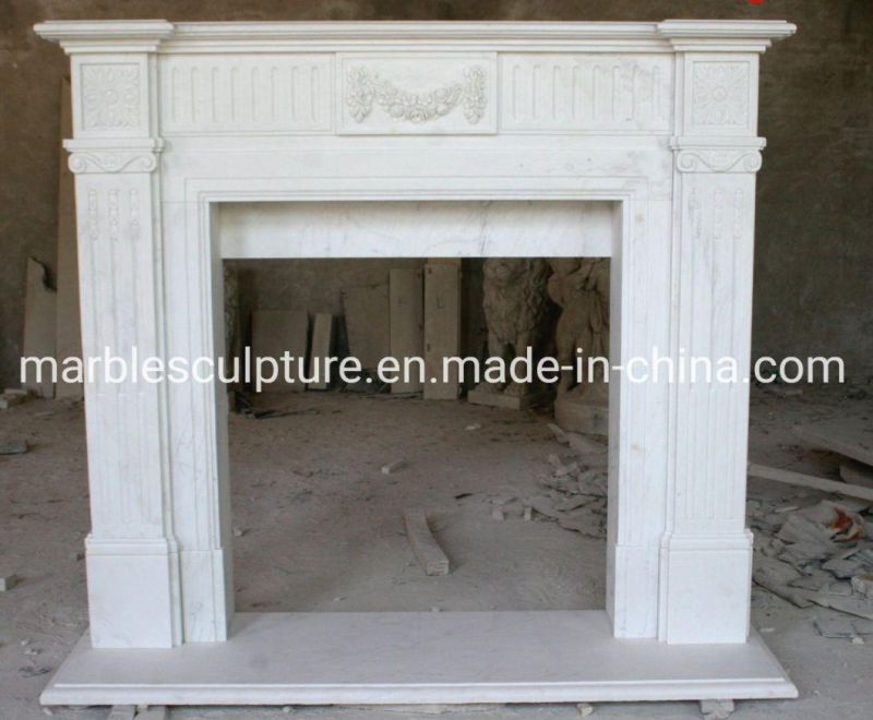 Simple Style Mantel Home Decoration Marble Fireplace (SYMF-100)