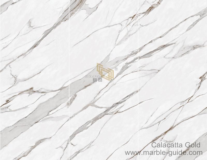 1200X2800X6mm Artificial Calacatta Gold Marble Sintered Stone Matt Thin Slab