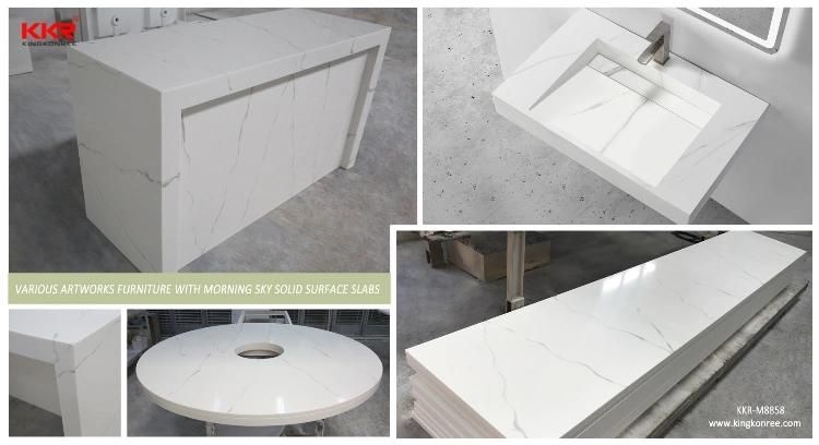20mm White Solid Surface Stone Vanity Top