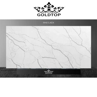 Engineered Stone Price Polished 20mm Surface Calacatta Artificial Laurent Quartz for Worktops Kitchen/Bathroom Wall Floor Aparment Villa Hotel