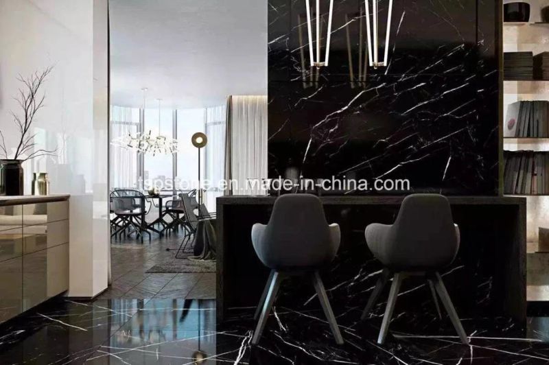 Chinese Nero Marquina Marble Slabs with Very Competitve Price