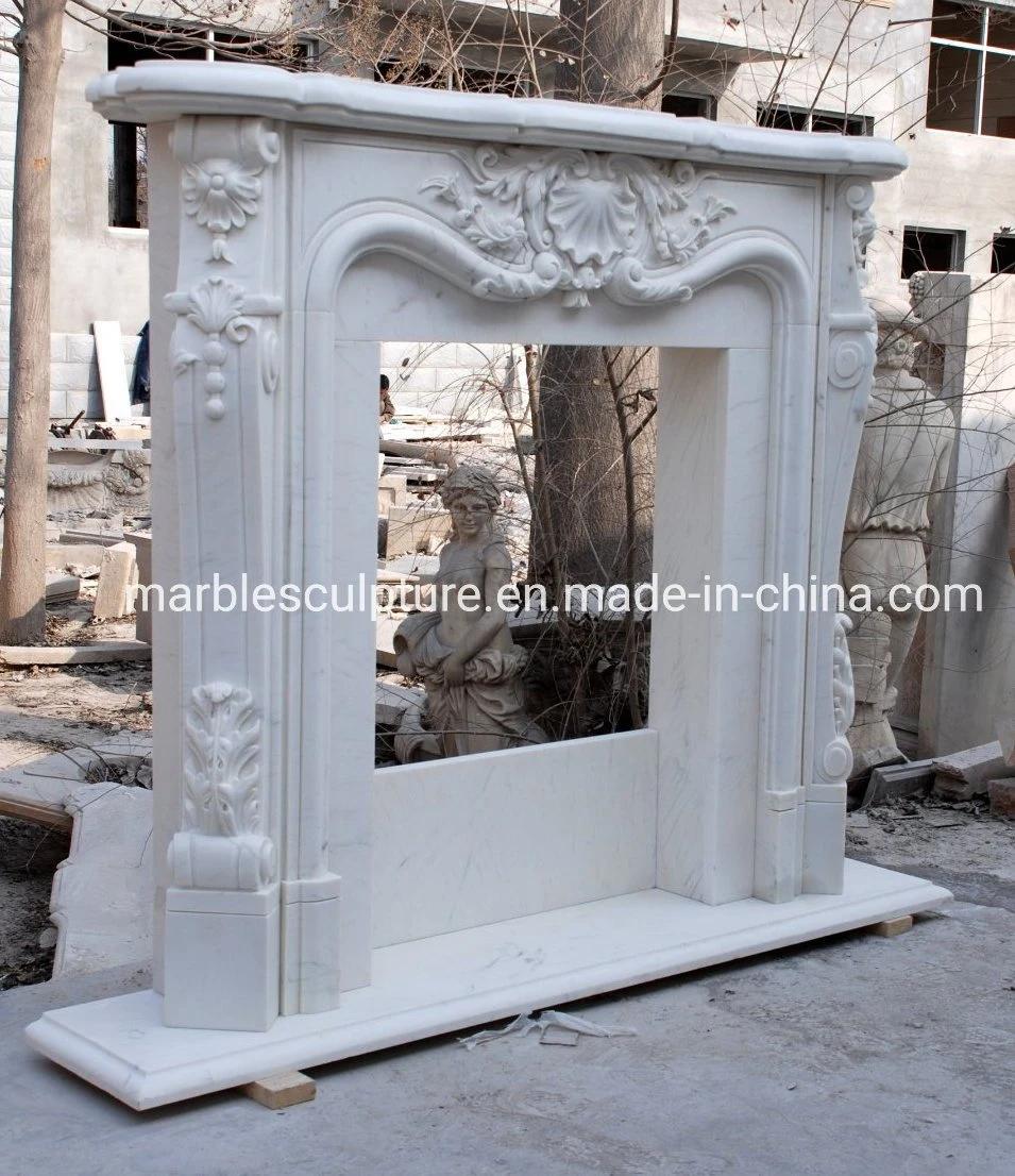 Simple Style Stone Sculpture Home Decoration Marble Fireplace (SYMF-032)