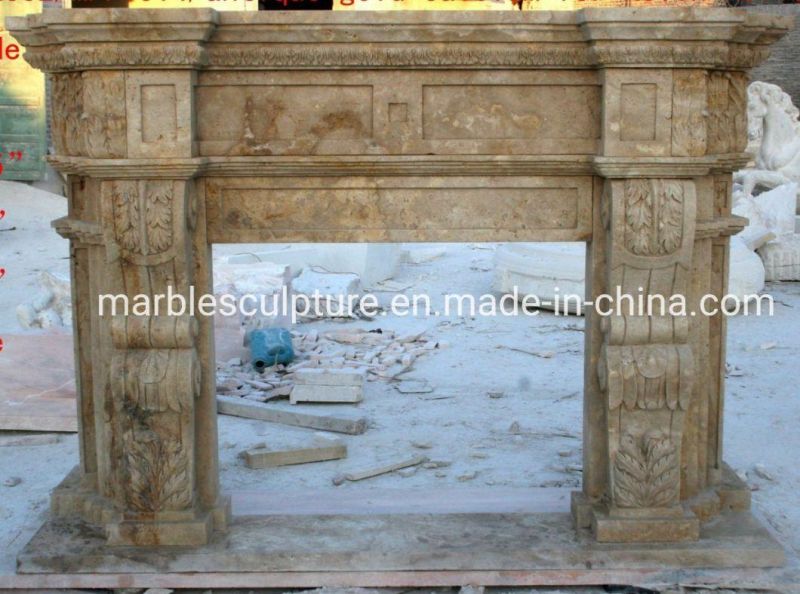 Classic Style Antique Home Decoration Sculptures Marble Fireplace (SYMF-040)