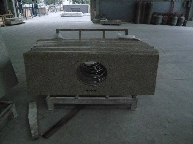 Discount Prefab Yellow Granite Bathroom Vanity Tops