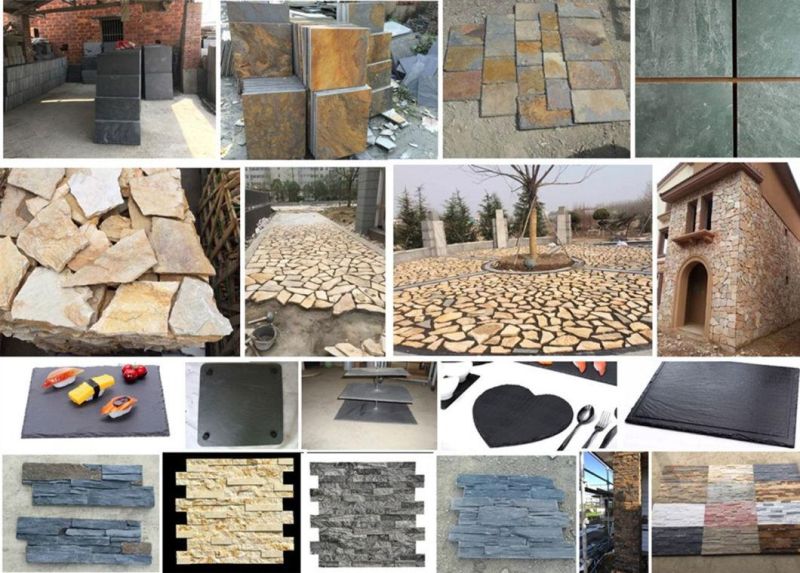 Rusty Slate Stone Natural Hand Split Cement Backing Cultural Stone Ledge Stone Veneer