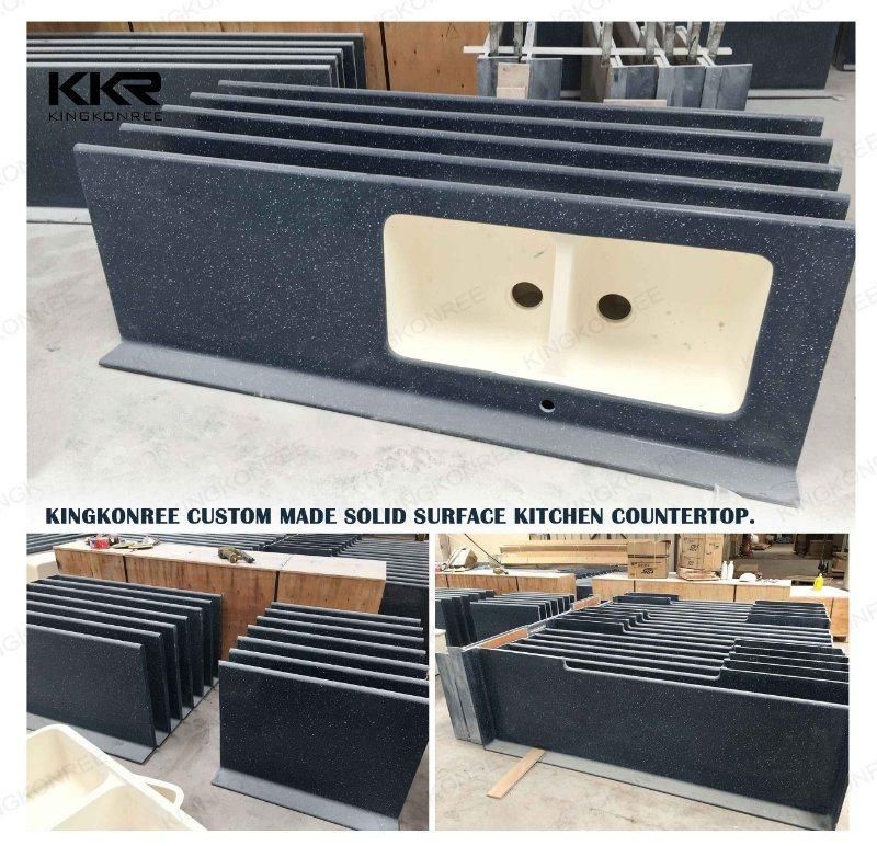 Kkr Factory Decorate Material Customized Artificial Stone Marble Pattern Kitchen Countertops