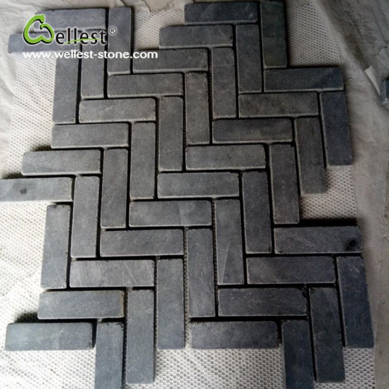 Tumbled Finish G684 Granite Cobble Stone on Mesh Paving Stone for Driveway/Walkway