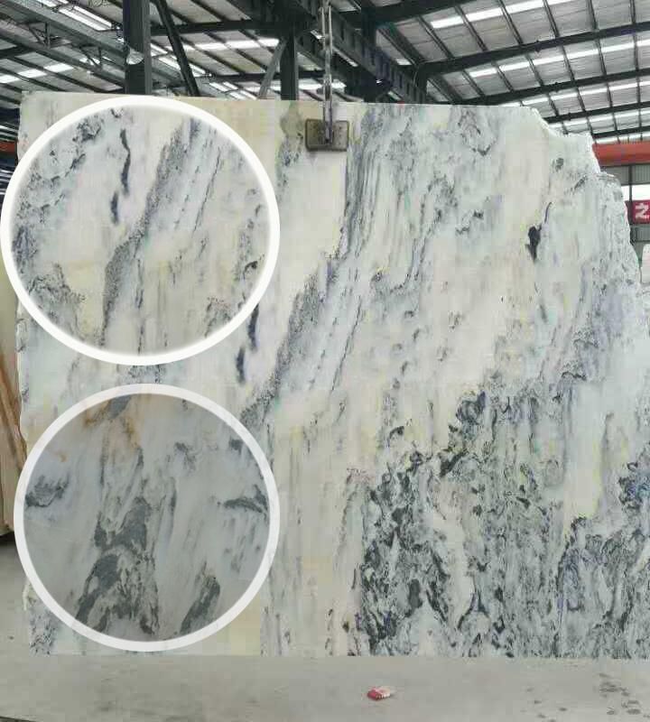 Factory Direct Selling White Marble Bookmatch Landscape Painting Marble Tiles for Wall Background