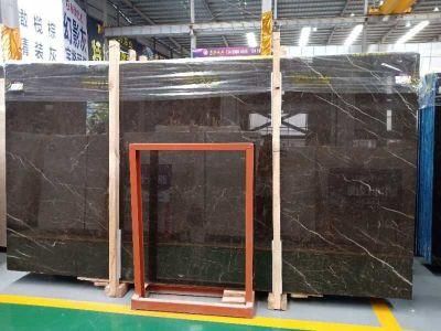 Premium Dark Coffee Brown Marble Big Slabs Natural Stone Saint Laurent Factory Price