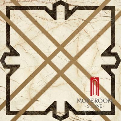 Waterjet Design Marble Cut Into Size Marble with Porcelain Tile
