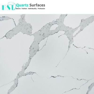 6.5mm Thickness Calacatta Statuario Translucent Quartz Stone for Wall