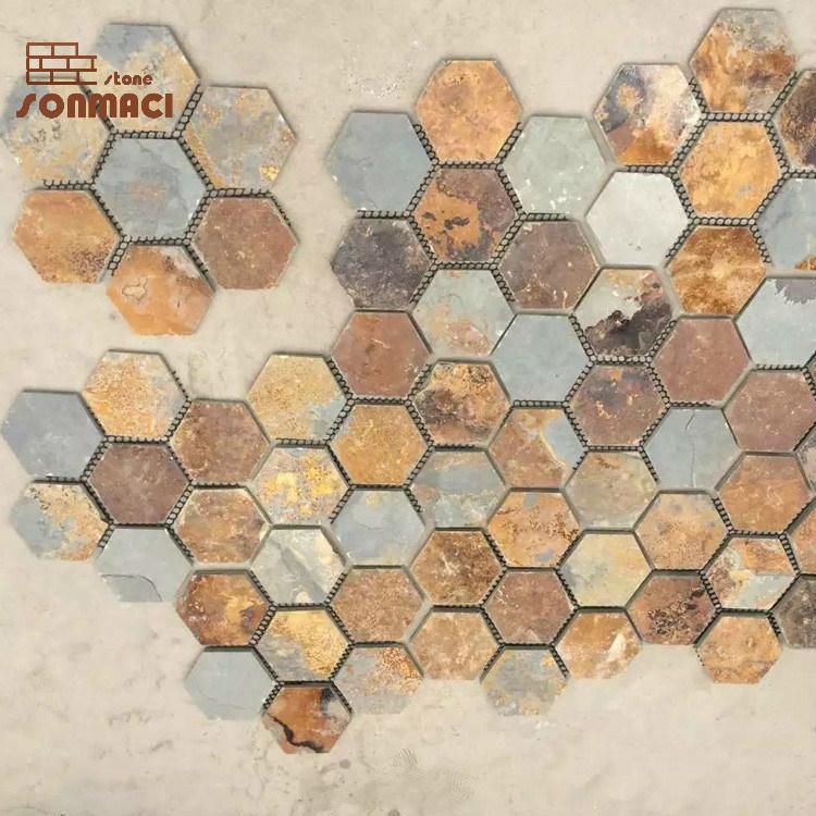 Multicolor Slate Natural Stone Paver Tiles